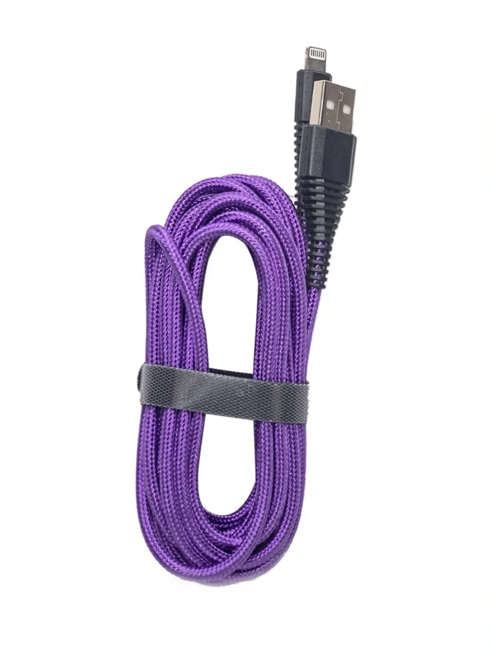 Purple Braided Lightning to USB Charging Cable - Durable Fast-Charge Cord